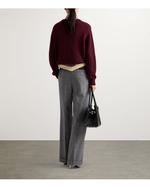 Prada Red Wool-Cashmere Crew-Neck Sweater