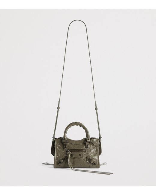Balenciaga Green Crinkled Lambskin Nano Le City Top-Handle Bag