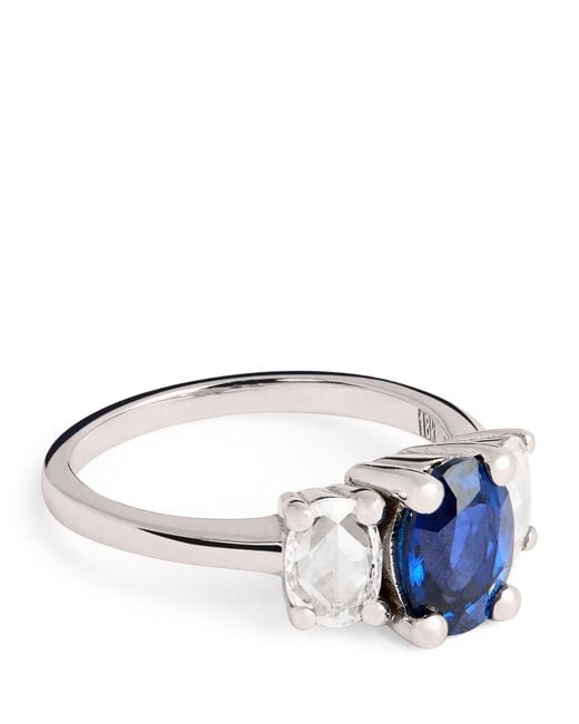 Suzanne Kalan White Diamond And Sapphire One Of A Kind Ring