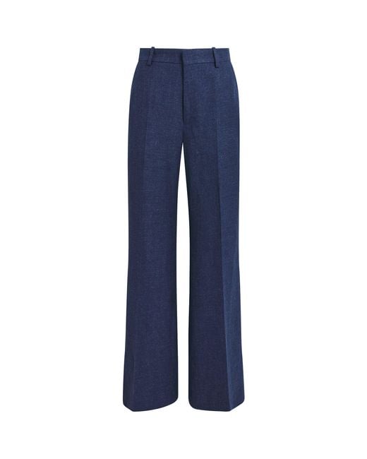 Polo Ralph Lauren Blue Linen-Cotton Beaton Trousers