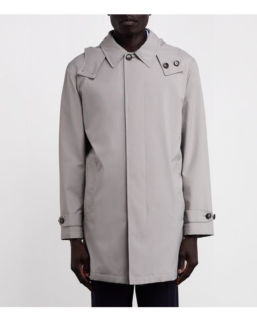 Brioni Gray Water-Repellent Performa Raincoat for men