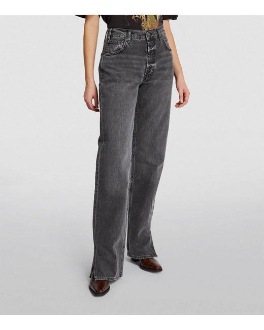 Anine Bing Gray Roy Straight Jeans