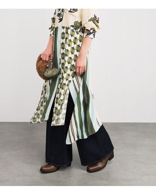 Weekend by Maxmara White Silk Printed Midi Dress