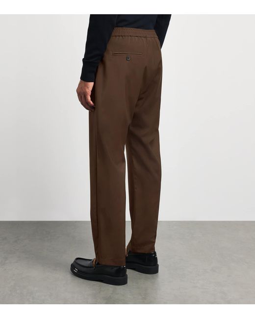Barena Brown Virgin Wool Elasticated Trousers for men