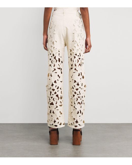 Rag & Bone Natural Cut-Out Logan Mid-Rise Wide-Leg Jeans