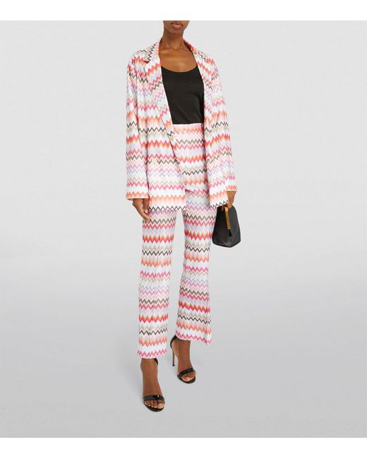 Missoni Red Zigzag Straight Trousers