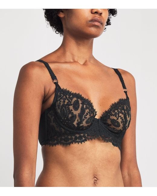 Simone Perele Black Lace Précieuse Half-Cup Bra