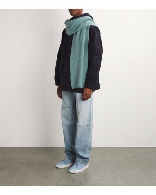 Le Bonnet Green Lambswool Classic Scarf for men