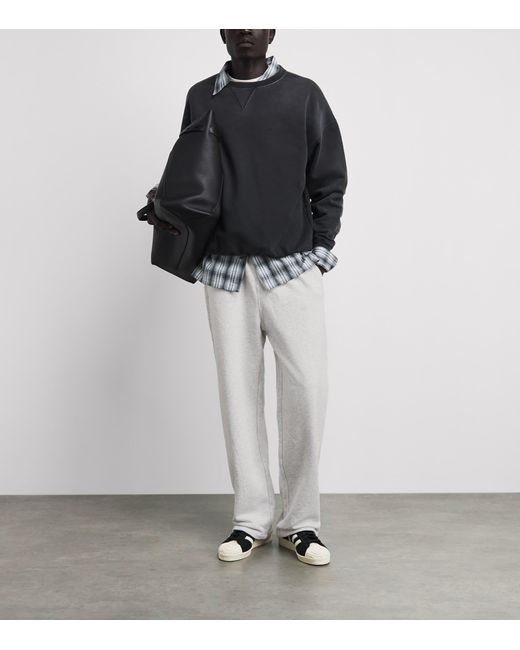 Cole Buxton Gray Cotton Uncuffed Sweatpants for men