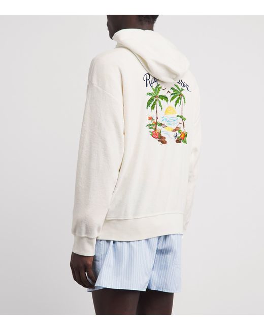 Polo Ralph Lauren White Cotton-Blend Palm Tree Zip-Up Hoodie for men