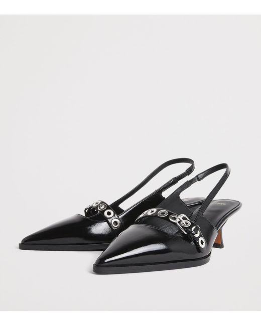 Maje Black Patent Leather Buckled Pumps 30