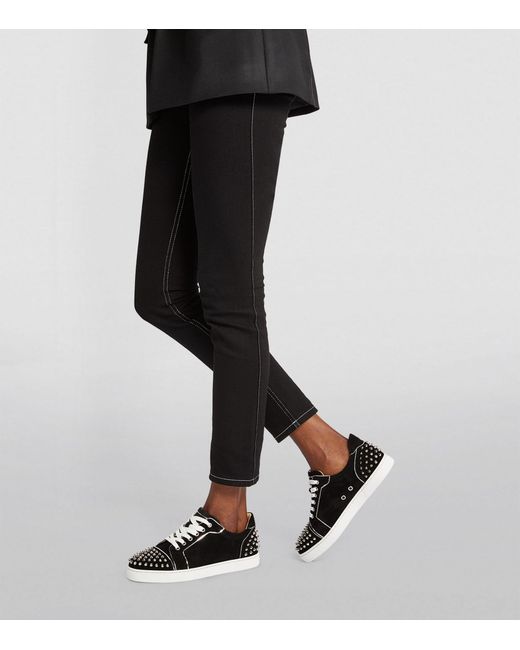 Christian Louboutin Vieira 2 Suede Low-top Sneakers Black - Lyst