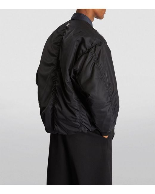 Wooyoungmi Black Oversized Reversible Bomber Jacket for men