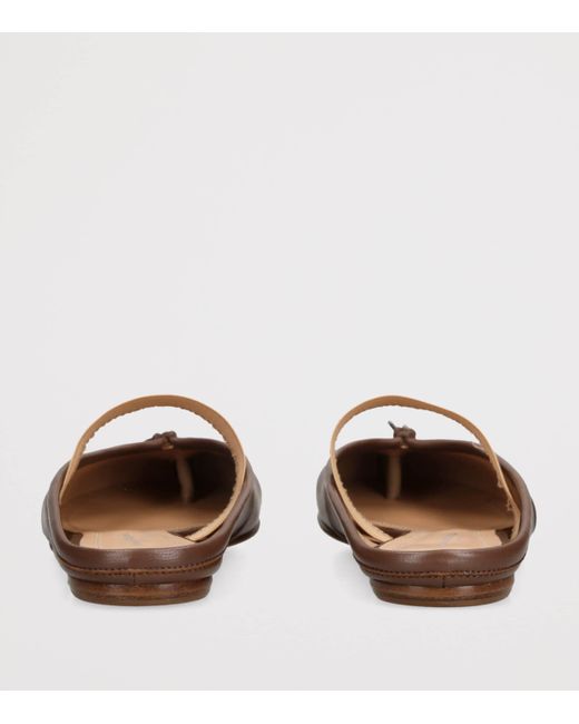Maison Margiela Brown Leather Tabi Ballet Mules