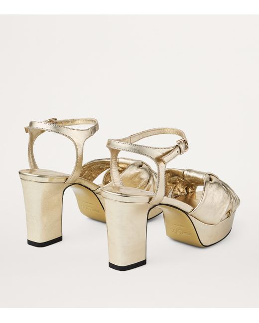 Jimmy Choo Metallic Heloise 80 Leather Heeled Sandals
