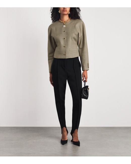 Alessandra Rich Green Prince Of Wales Wool Jacket