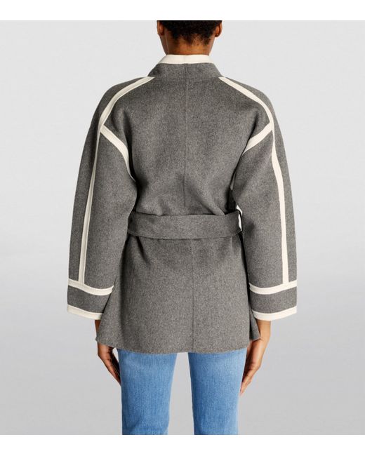 Maje Gray Wool-Blend Coat