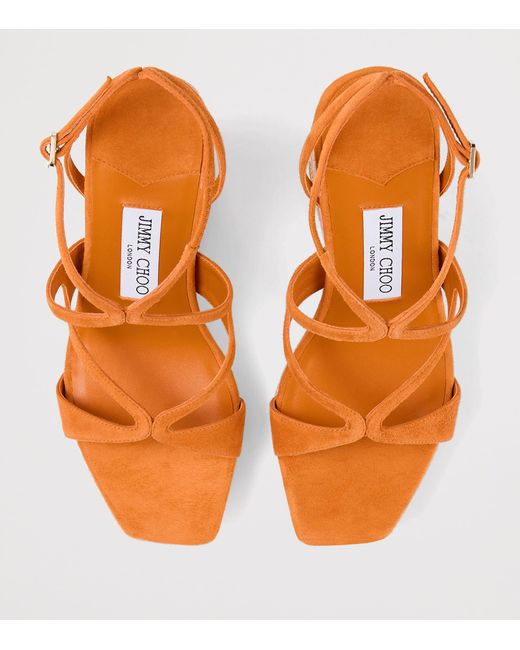 Jimmy Choo Brown Ayla 110 Suede Wedge Sandals