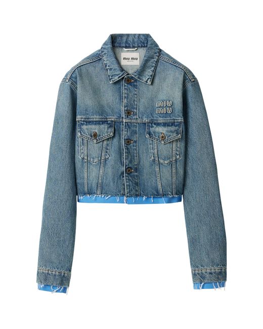 Miu Miu Blue Outwear Jacket