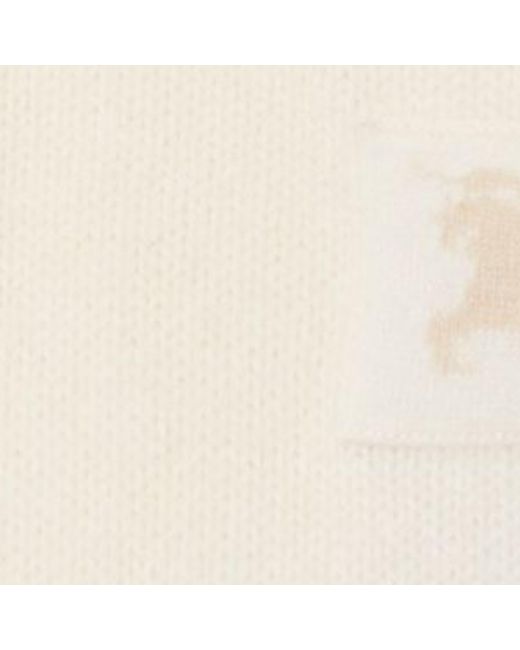 Burberry White Cashmere Ekd-Embroidered Sweater