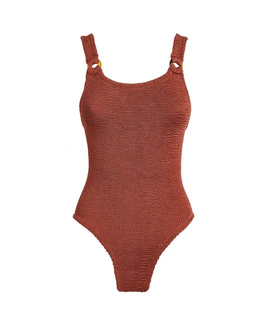 Hunza G Red Metallic Domino Swimsuit