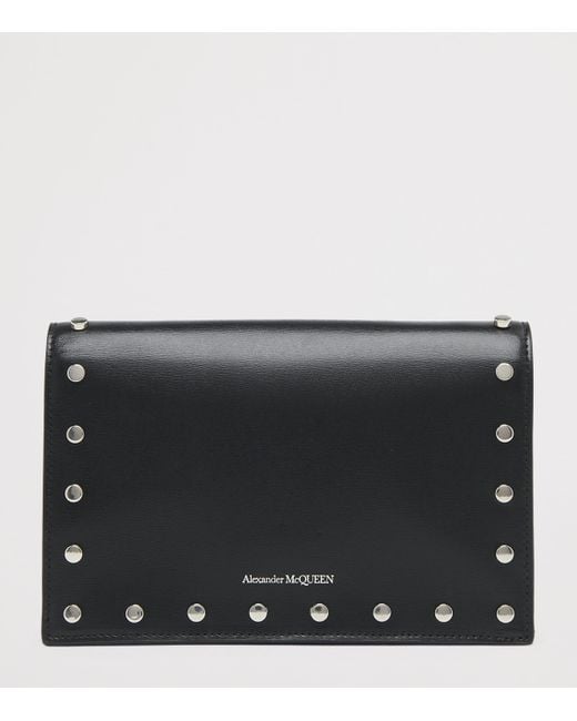 Alexander McQueen Black Small Leather Skull Cross-Body Bag