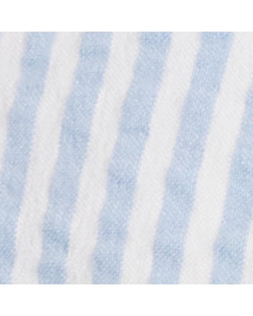 Vilebrequin White Seersucker Stripe Turtle Baseball Cap for men