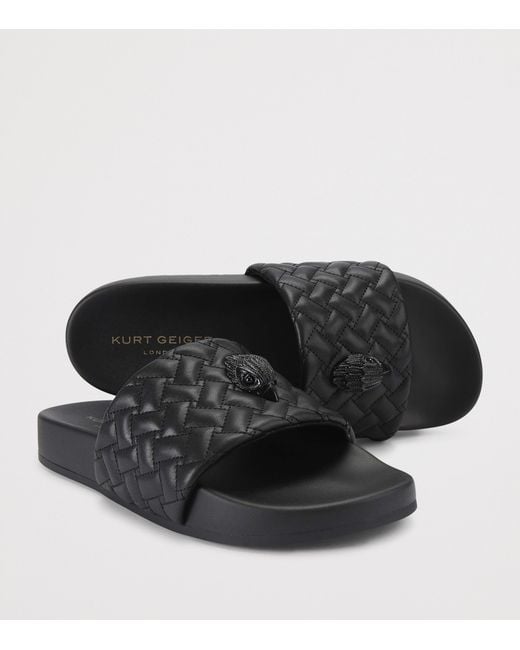 Kurt Geiger Black Meena Eagle Slides for men