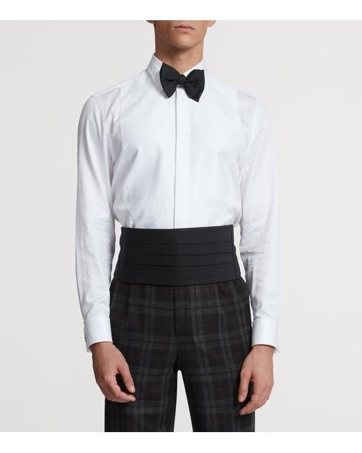 Dunhill White Cotton Oxford Evening Shirt for men