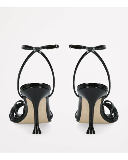 ALEVI Black Patent Leather Ally Heeled Sandals 75