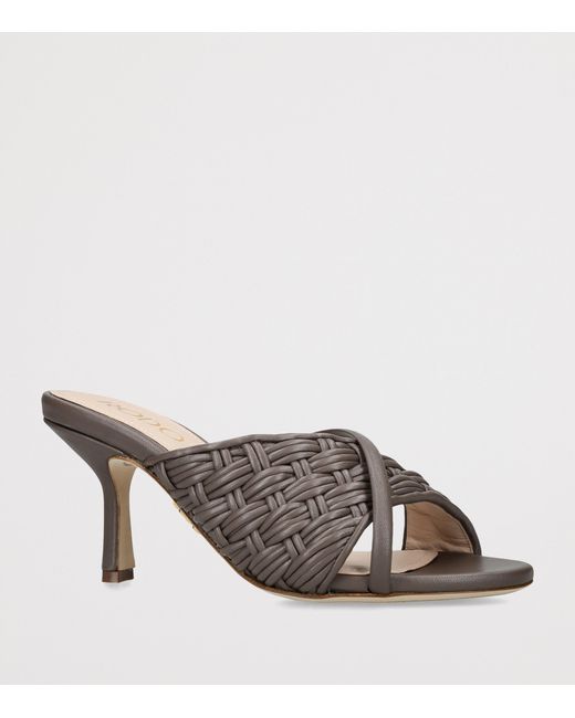 Rodo Gray Leather Mabella Heeled Mules 80