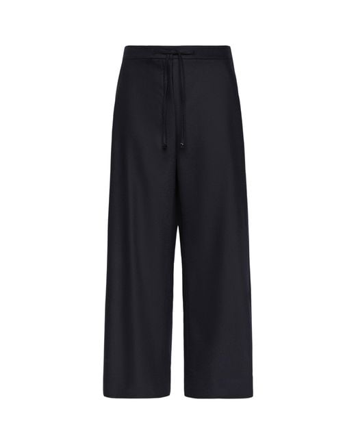 Max Mara Blue Wool-Blend Drawstring Trousers