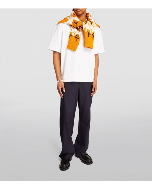 Marni White Cotton Logo-neck T-shirt for men