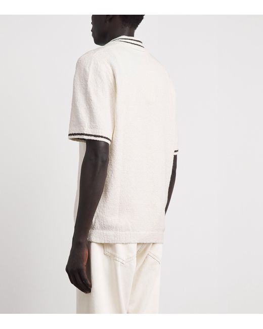 Samsøe & Samsøe White Bouclé Sapedro Short-Sleeve Shirt for men