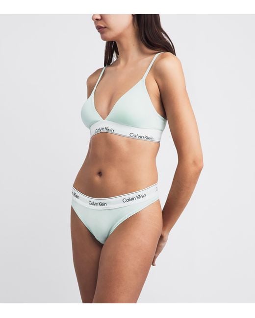 Calvin Klein White Cotton-Blend Icon Thong