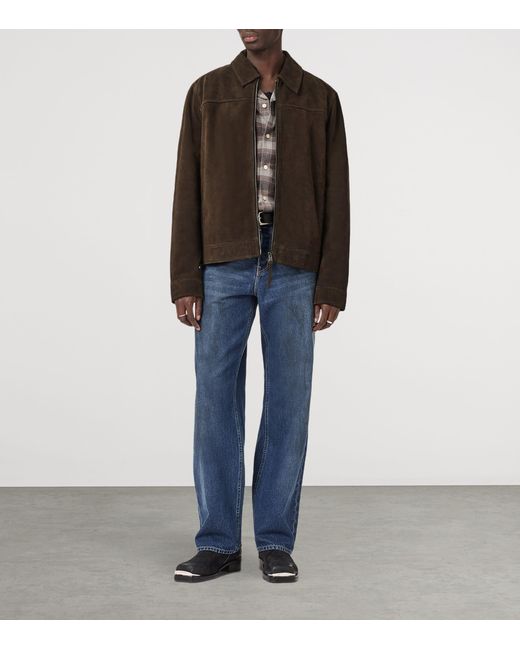 AllSaints Brown Rhone Leather Jacket for men