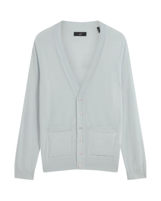 Dunhill Gray Superfine Cashmere Cardigan for men
