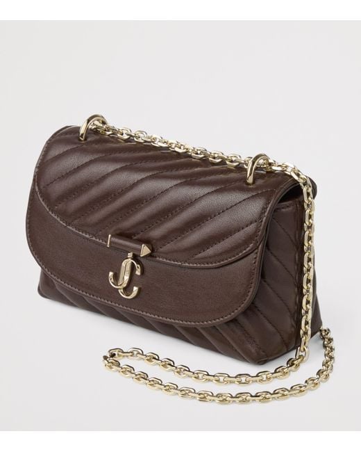 Jimmy Choo Brown Leather Curve Cross-Body Bag