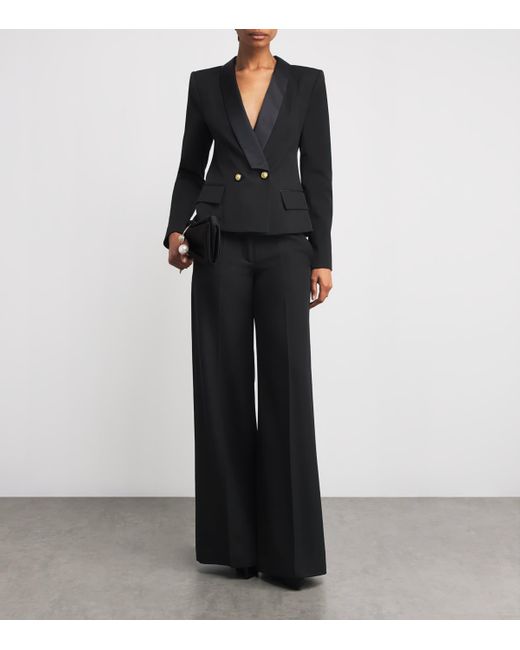 L'Agence Black Satin Imogen Blazer