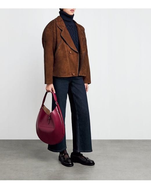 Sandro Brown Suede Oversized Jacket