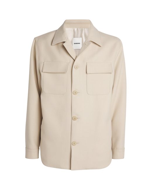 Sandro Natural Pocket-Detail Overshirt for men