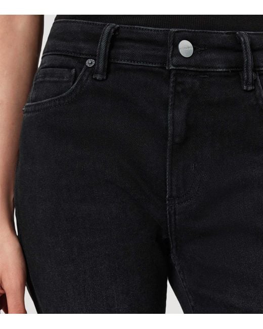 AllSaints Black Haldan High-Rise Bootcut Jeans
