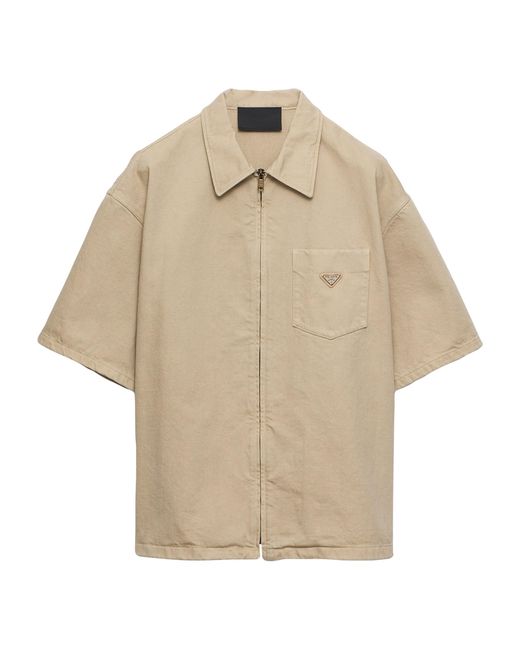 Prada Natural Cotton Triangle Shirt for men