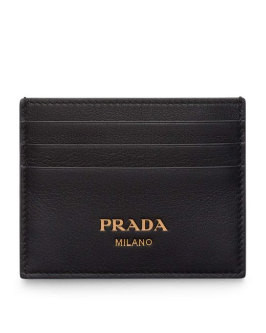 Prada Calf Leather Card Holder in Black Lyst Canada
