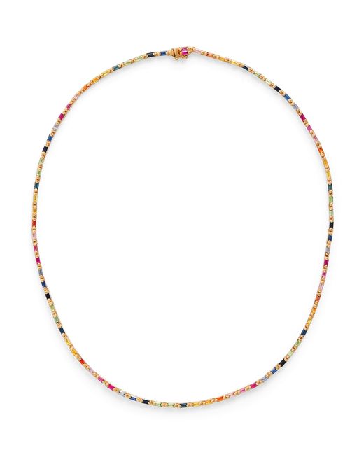 Suzanne Kalan Metallic And Sapphire Bold Linear Tennis Necklace