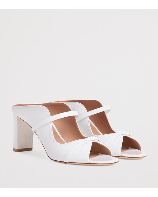 Malone Souliers White Leather Norah Heeled Sandals 70