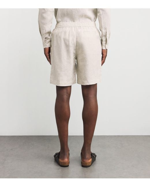 CHE White Linen Relaxed Shorts for men