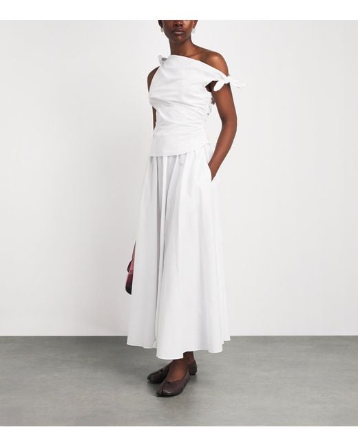 Staud White Bellaria Asymmetric Top