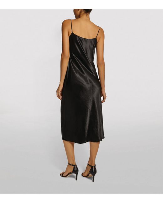 Vince Black Strappy Slip Midi Dress