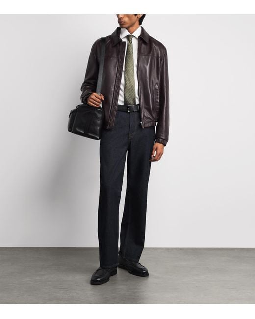 Canali White Cotton Herringbone Shirt for men